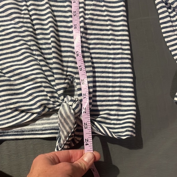 Madewell Navy & White Stripe Side Tie Long Sleeve Top - Picture 8 of 9
